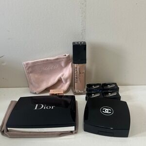 Chanel Dior Makeup Lot - Les 4 Ombres Forever Skin Glow Foundation Blurry Blue